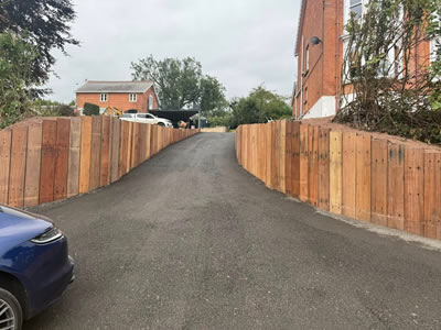 After new driveway installation in Ferryside with 240 sleeper boards